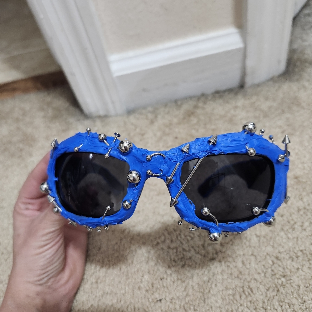 Blue Studded Kids Sunglasses